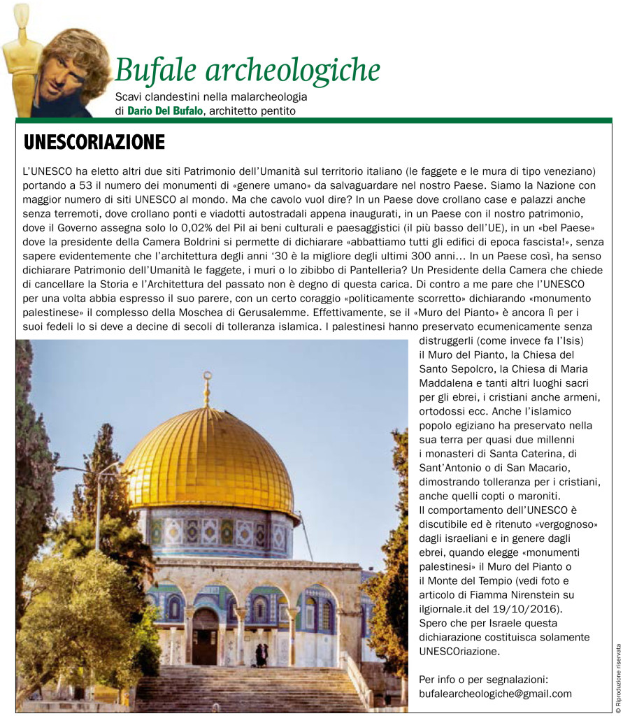 Bufale Archeologiche Giornale dell'Arte Settembre 2017 Dario Del Bufalo