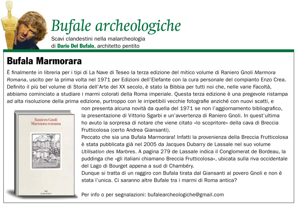 Bufala Marmorara Dario Del Bufalo Giornale dell'Arte