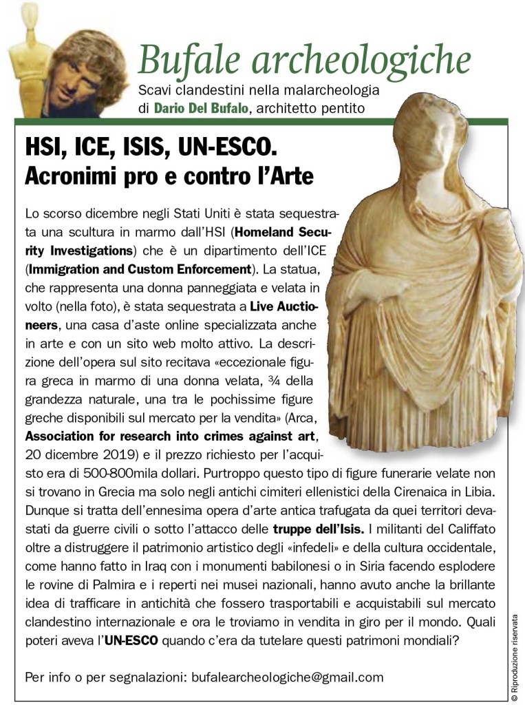 HSI, ICE, ISIS, UN-ESCO. Acronimi pro e contro l'Arte Dario Del Bufalo GdA Marzo 2020