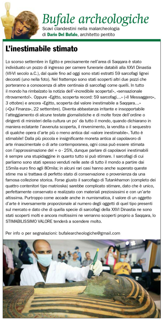 L'inestimabile stimato Dario Del Bufalo Il Giornale dell'Arte Dicembre 2020
