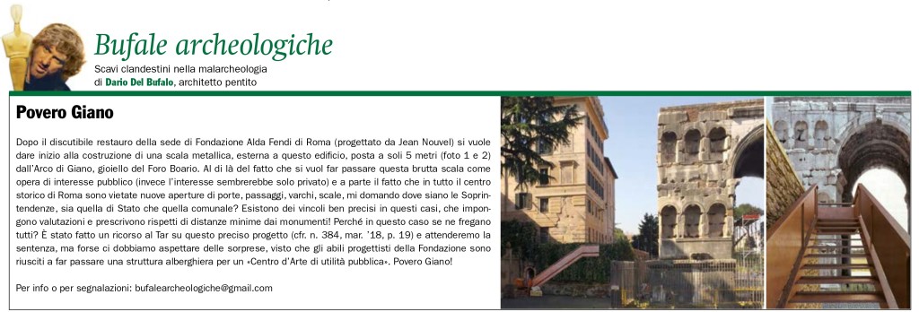 Povero Giano Dario Del Bufalo Bufale Archeologiche Giornale dell'Arte 2018.11