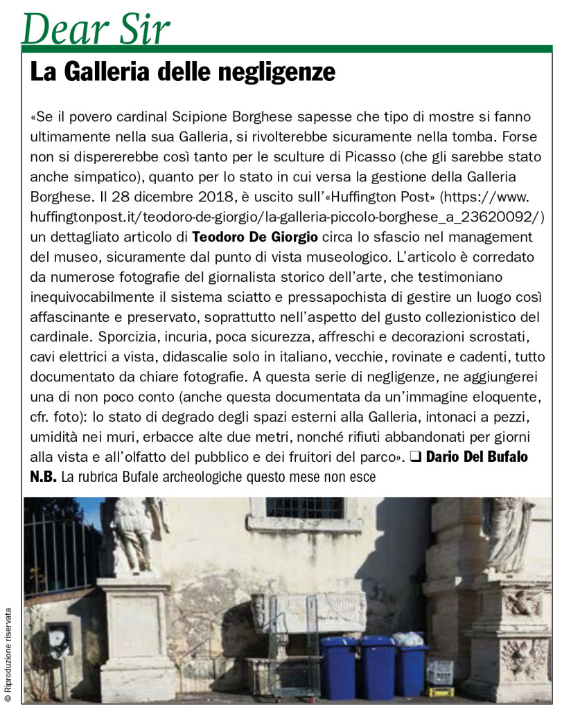 La Galleria delle negligenze dario Del Bufalo Giornale dell'Arte