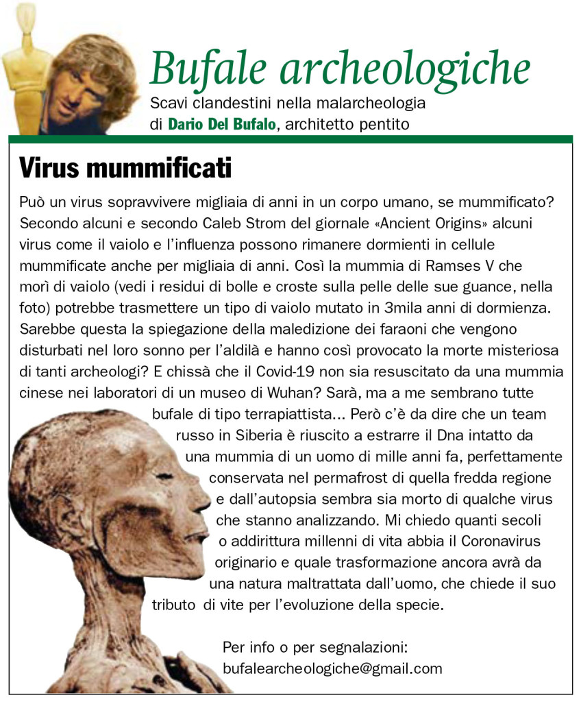 Virus Mummificati Dario Del Bufalo IL GIORNALE DELL'ARTE n. 408 mag.-giu. ’20
